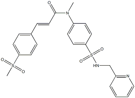 N-Methyl-4-methylsulfonyl-N-[4-[(2-pyridinylmethyl)sulfamoyl]phenyl]-trans-cinnamamide Struktur