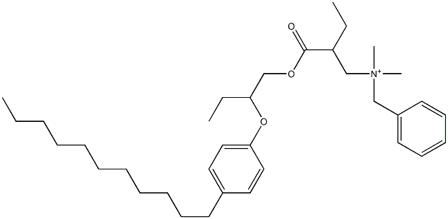 N,N-Dimethyl-N-benzyl-N-[2-[[2-(4-undecylphenyloxy)butyl]oxycarbonyl]butyl]aminium Struktur