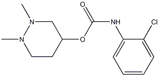 2-Chlorophenylcarbamic acid 1,2-dimethyl-(1,2,3,4,5,6-hexahydropyridazin)-4-yl ester Struktur