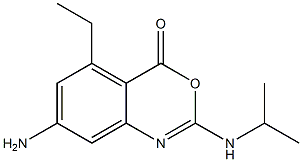 2-Isopropylamino-5-ethyl-7-amino-4H-3,1-benzoxazin-4-one Struktur