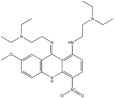 9,10-Dihydro-4-nitro-7-methoxy-9-[[2-(diethylamino)ethyl]imino]-N-[2-(diethylamino)ethyl]acridin-1-amine Struktur