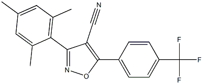 5-(4-Trifluoromethylphenyl)-3-(2,4,6-trimethylphenyl)-isoxazole-4-carbonitrile Struktur