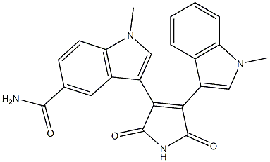 3-[[2,5-Dihydro-4-(1-methyl-1H-indol-3-yl)-2,5-dioxo-1H-pyrrol]-3-yl]-1-methyl-1H-indole-5-carboxamide Struktur