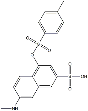 7-Methylamino-4-(4-methylphenylsulfonyloxy)naphthalene-2-sulfonic acid Struktur