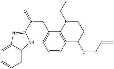 1-Ethyl-1,2,3,4-tetrahydro-4-(2-propenyloxy)-8-(1H-benzimidazol-2-ylsulfinylmethyl)quinoline Struktur