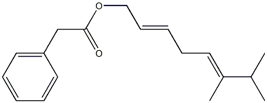 Phenylacetic acid 6,7-dimethyl-2,5-octadienyl ester Struktur