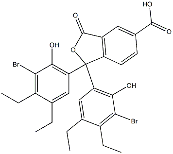 1,1-Bis(5-bromo-3,4-diethyl-6-hydroxyphenyl)-1,3-dihydro-3-oxoisobenzofuran-5-carboxylic acid Struktur