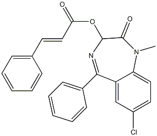 1,3-Dihydro-1-methyl-5-phenyl-7-chloro-2-oxo-2H-1,4-benzodiazepin-3-ol 3-phenylacrylate Struktur