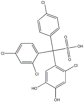 (4-Chlorophenyl)(2,4-dichlorophenyl)(6-chloro-3,4-dihydroxyphenyl)methanesulfonic acid Struktur