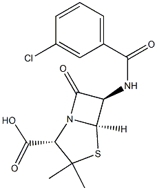 6-[(3-Chlorobenzoyl)amino]penicillanic acid Struktur