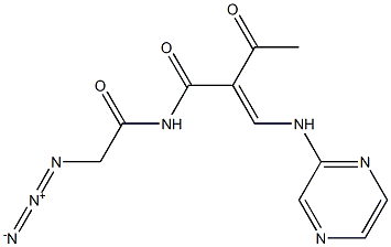 N-[1,3-Dioxo-2-[(pyrazin-2-yl)aminomethylene]butyl]-2-azidoacetamide Struktur