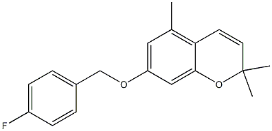 7-(4-Fluorobenzyloxy)-2,2,5-trimethyl-2H-1-benzopyran Struktur