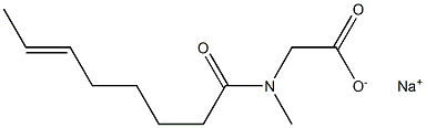 N-Methyl-N-(6-octenoyl)glycine sodium salt Struktur