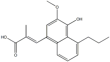 (E)-3-(4-Hydroxy-3-methoxy-5-propyl-1-naphthalenyl)-2-methylacrylic acid Struktur