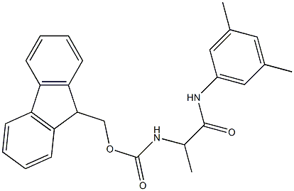 N-(3,5-Dimethylphenyl)-2-[[(9H-fluoren-9-yl)methoxycarbonyl]amino]-2-methylacetamide Struktur