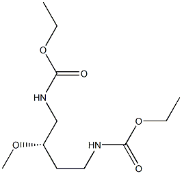 (-)-N,N'-[(S)-2-Methoxy-1,4-butanediyl]biscarbamic acid diethyl ester Struktur