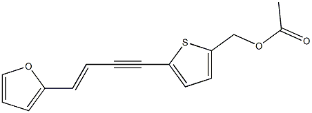 Acetic acid 5-[4-(2-furanyl)-3-buten-1-ynyl]-2-thienylmethyl ester Struktur