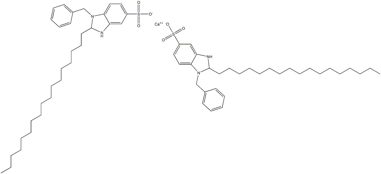 Bis(1-benzyl-2,3-dihydro-2-heptadecyl-1H-benzimidazole-5-sulfonic acid)calcium salt Struktur