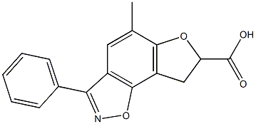 5-Methyl-7,8-dihydro-3-phenylfuro[2,3-g][1,2]benzisoxazole-7-carboxylic acid Struktur