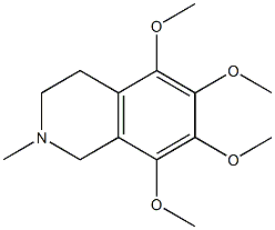 2-Methyl-5,6,7,8-tetramethoxy-1,2,3,4-tetrahydroisoquinoline Struktur