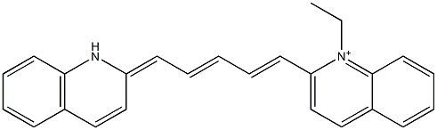 1-Ethyl-2-[5-[quinolin-2(1H)-ylidene]-1,3-pentadienyl]quinolinium Struktur