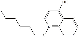 1-Hexylthio-4-hydroxyquinolinium Struktur