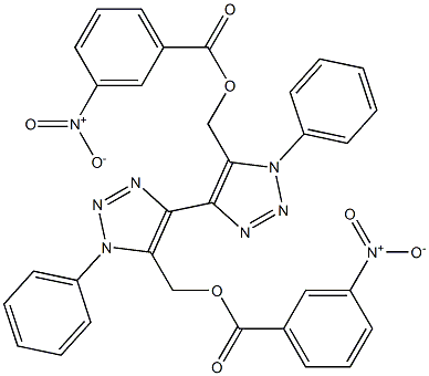 1,1'-Diphenyl-5,5'-bis[(3-nitrobenzoyloxy)methyl]-4,4'-bi(1H-1,2,3-triazole) Struktur