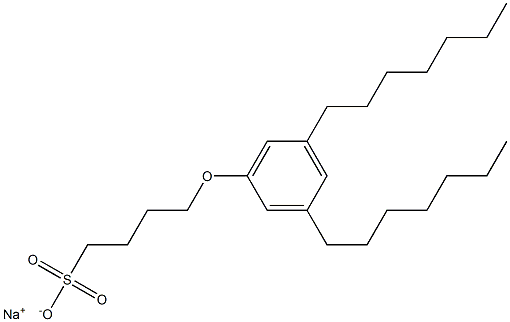 4-(3,5-Diheptylphenoxy)butane-1-sulfonic acid sodium salt Struktur