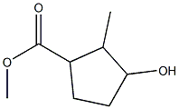 3-Hydroxy-2-methylcyclopentanecarboxylic acid methyl ester Struktur