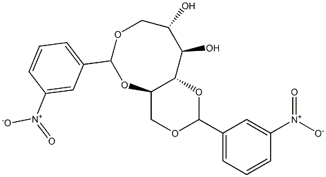 1-O,5-O:4-O,6-O-Bis(3-nitrobenzylidene)-D-glucitol Struktur