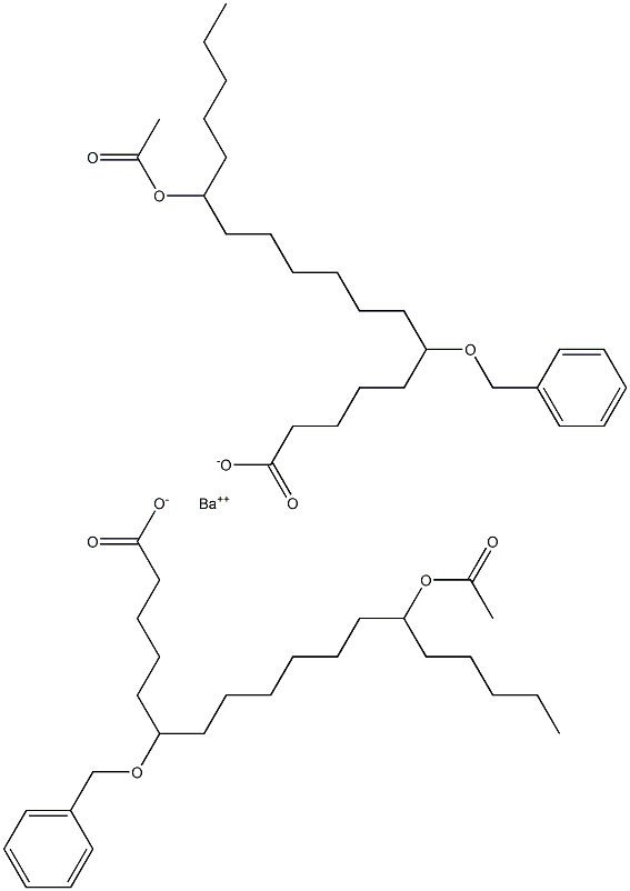 Bis(6-benzyloxy-13-acetyloxystearic acid)barium salt Struktur