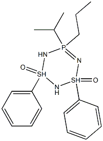 5-Isopropyl-1,3-diphenyl-5-propyl-1H,3H-1,3,2,4,6,5-dithiatriazaphosphorine 1,3-dioxide Struktur