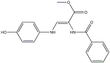 (Z)-3-[(4-Hydroxyphenyl)amino]-2-(benzoylamino)acrylic acid methyl ester Struktur