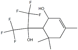 6-[2,2,2-Trifluoro-1-hydroxy-1-(trifluoromethyl)ethyl]-3,5,5-trimethyl-2-cyclohexen-1-ol Struktur