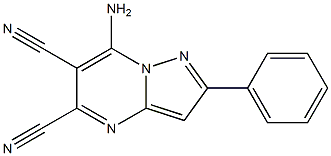 2-Phenyl-7-aminopyrazolo[1,5-a]pyrimidine-5,6-dicarbonitrile Struktur