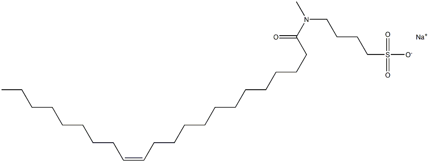 4-[N-[(Z)-1-Oxo-13-docosen-1-yl]-N-methylamino]-1-butanesulfonic acid sodium salt Struktur