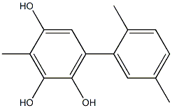 3-Methyl-6-(2,5-dimethylphenyl)benzene-1,2,4-triol Struktur