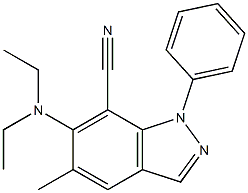 1-Phenyl-5-methyl-6-(diethylamino)-1H-indazole-7-carbonitrile Struktur