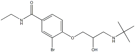 1-[4-[Ethylcarbamoyl]-2-bromophenoxy]-3-[tert-butylamino]-2-propanol Struktur