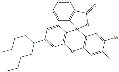 6'-(Dibutylamino)-2'-bromo-3'-methylspiro[phthalide-3,9'-[9H]xanthene] Struktur