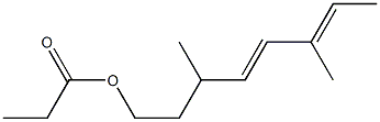 Propionic acid 3,6-dimethyl-4,6-octadienyl ester Struktur