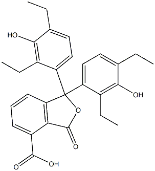 1,1-Bis(2,4-diethyl-3-hydroxyphenyl)-1,3-dihydro-3-oxoisobenzofuran-4-carboxylic acid Struktur