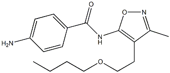 N-[4-(2-Butoxyethyl)-3-methyl-5-isoxazolyl]-4-aminobenzamide Struktur