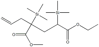 2-Allyl-2,4-bis(trimethylsilyl)pentanedioic acid 1-methyl 5-ethyl ester Struktur