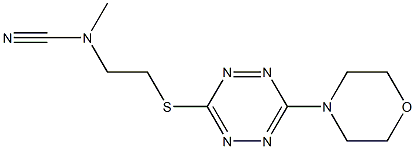 6-[[2-(Methylcyanoamino)ethyl]thio]-3-morpholino-1,2,4,5-tetrazine Struktur