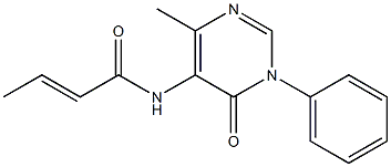 5-Crotonoylamino-6-methyl-3-phenylpyrimidin-4(3H)-one Struktur