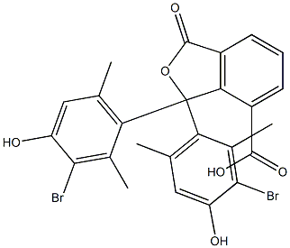 1,1-Bis(3-bromo-4-hydroxy-2,6-dimethylphenyl)-1,3-dihydro-3-oxoisobenzofuran-7-carboxylic acid Struktur