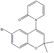 6-Bromo-4-(2-oxo-1,2-dihydropyridine-1-yl)-2,2-dimethyl-2H-1-benzopyran Struktur