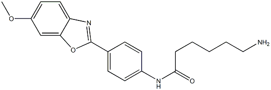 6-Methoxy-2-[4-[[(5-aminopentyl)carbonyl]amino]phenyl]benzoxazole Struktur