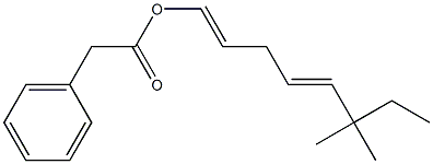 Phenylacetic acid 6,6-dimethyl-1,4-octadienyl ester Struktur